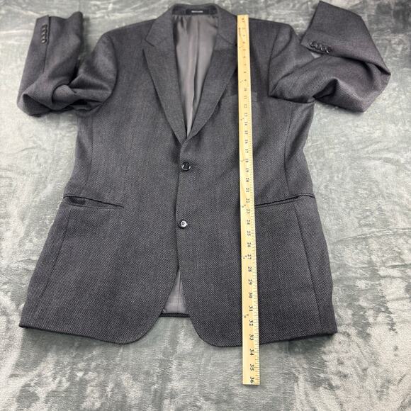 Hugo Boss Blazer Men’s 44L 100% Virgin Wool Ermenegildo Zegna Cloth Herringbone - Picture 13 of 16